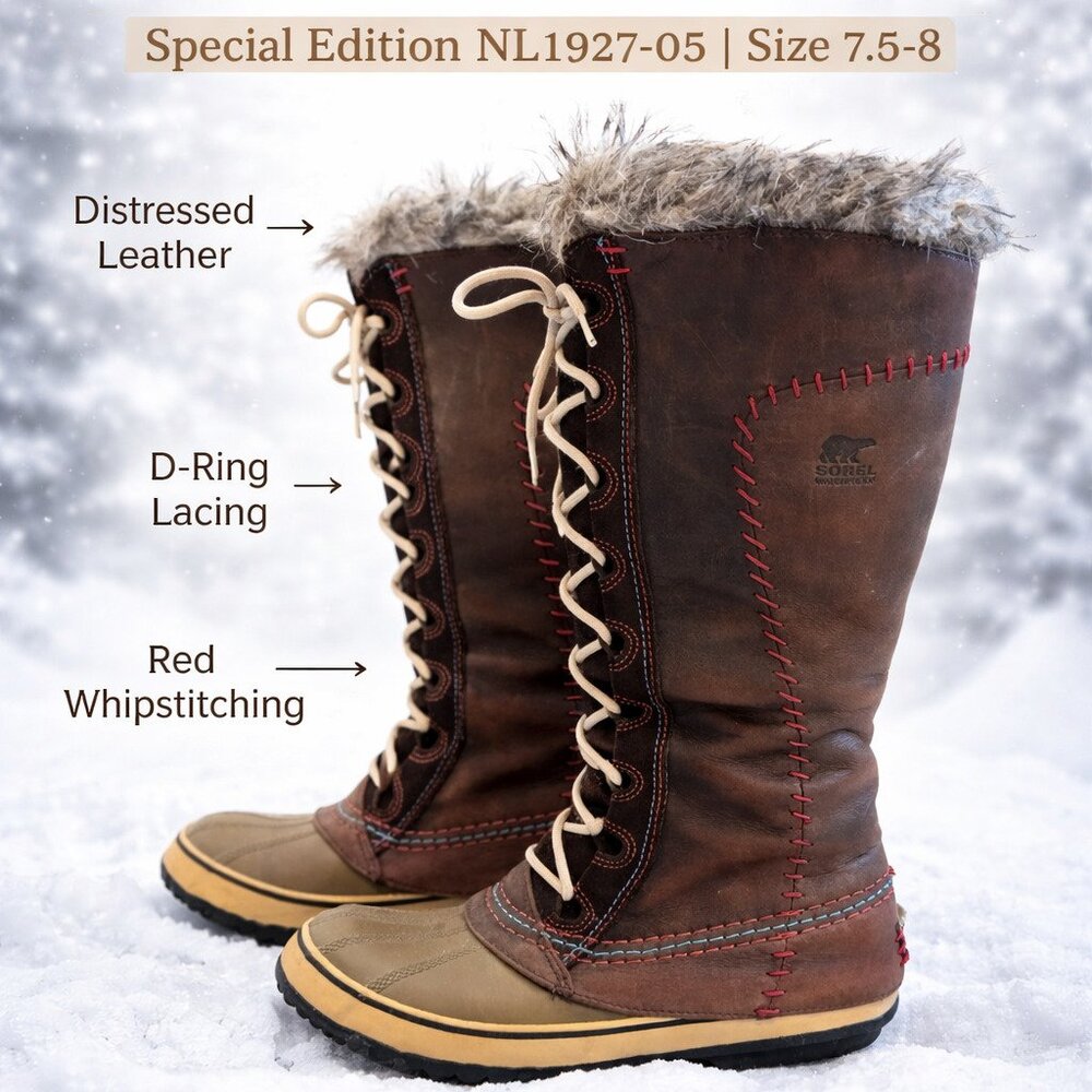 RARE Sorel Cate The Great Boots | Special Edition NL1927-05 | Brown Red | 7.5-8